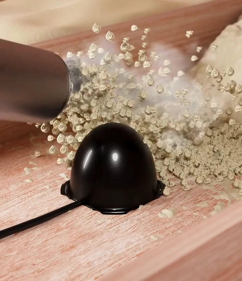 Isolant soufflé recouvrant la cloche CX5 qui protège le spot dessous